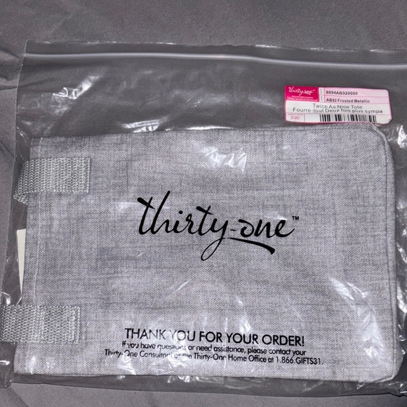 Thirty-One Twice as Nice Tote Frosted Metallic - Picture 1 of 3